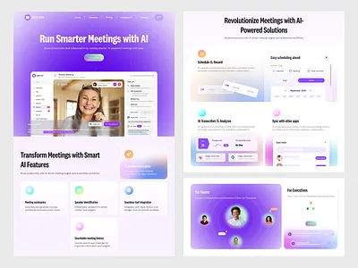 AI Video Calling Software ai interface product service startup ui ux web