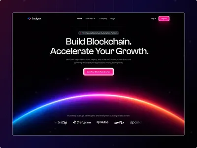 Blockchain Automation Platform Landing Page automation blockchain blockchain landing page cryptocurrency cryptocurrency landingpage cryptodesign cryptowebsite darkui figma landingpage popular saas startupwebsite ui web3 webdesign