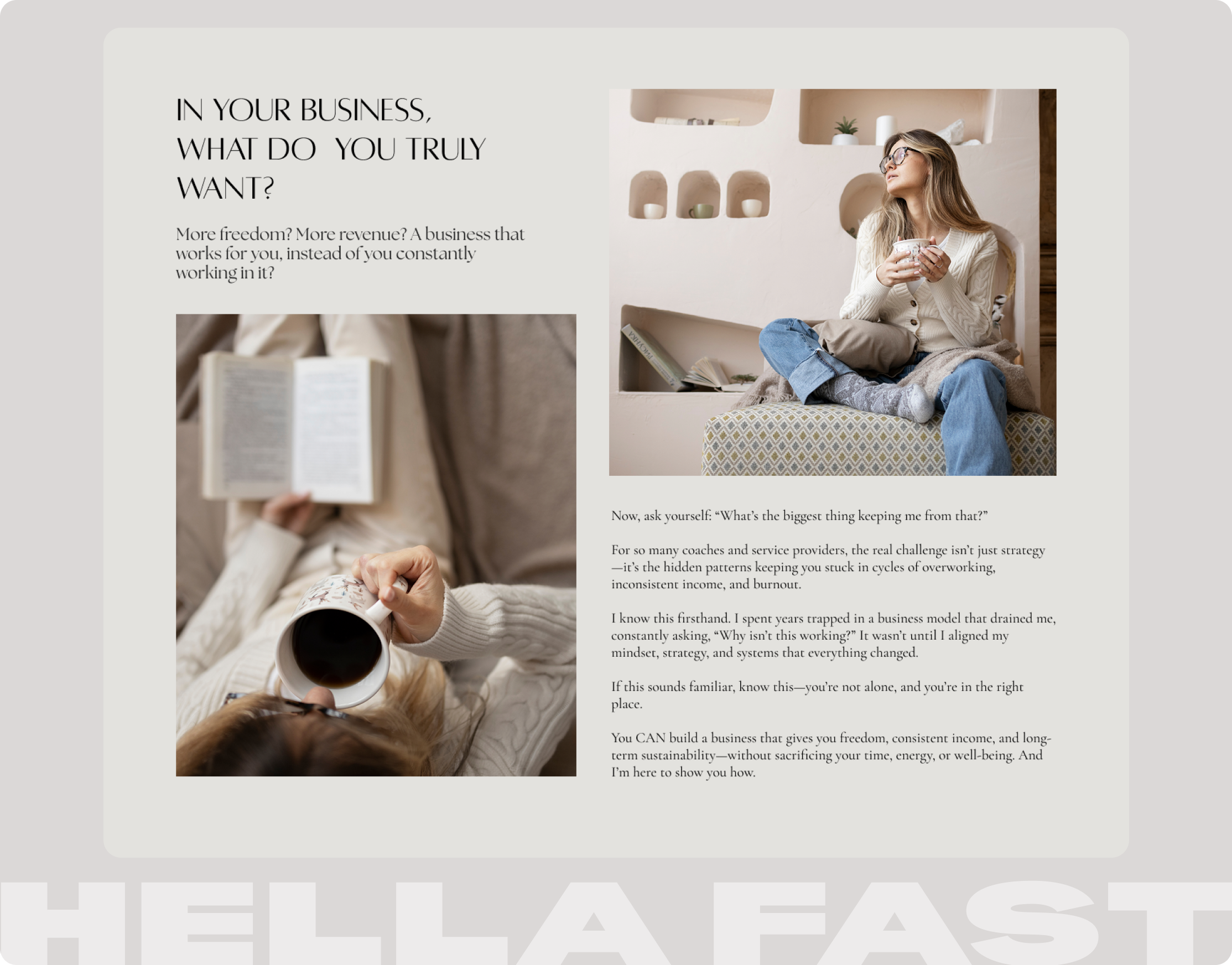 Elegant Personal Brand Website — Services Blocks Concept