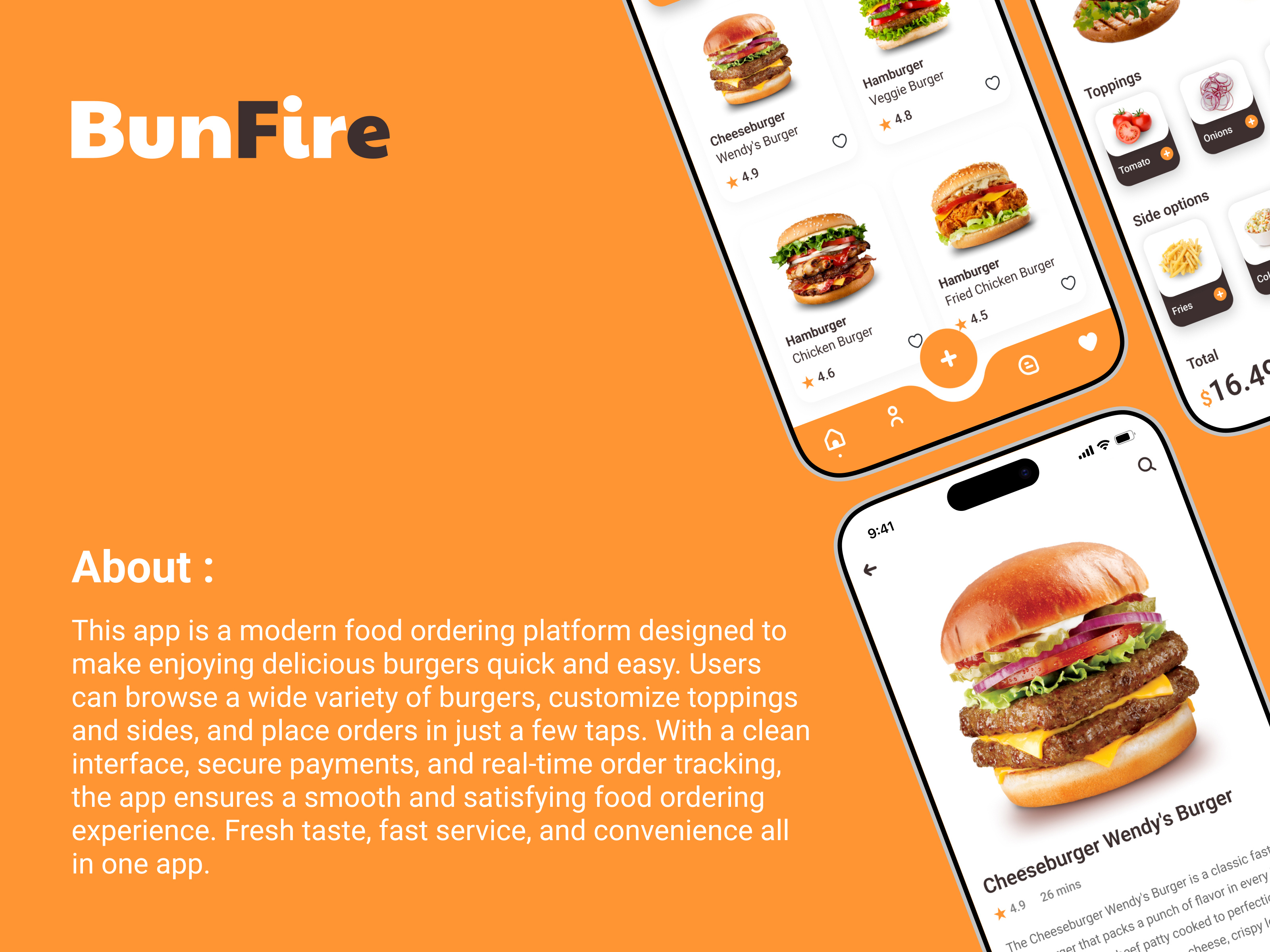 BunFire Mobile App android app design app ui app ux cart ui checkout ui clean design dashboard ui ecommerce app food app food delivery app ios app design minimal ui mobile app design modern ui ordering app restaurant app startup app ui design user experience ux design
