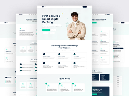 FinTech – Digital Banking Landing Page UI