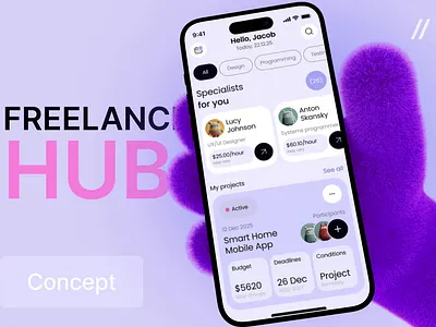 Freelance Hub Mobile iOS App Design android app app design dashboard dashboard design design freelance freelance hub ios mobile mobile app mobilr ui product design ui ux work