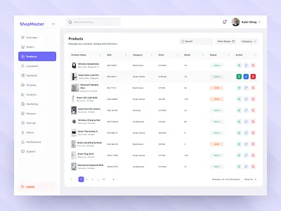 E-commerce Product Management Dashboard UI admin admin e commerce analytics chart dashboard design e commerce ecommerce marketing product product design saas sales shop statistic store tracking transaction ui design web application design