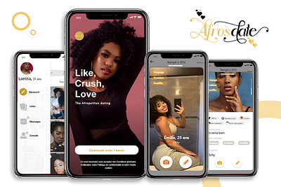 Afros Dating App app development design graphic design ui ux