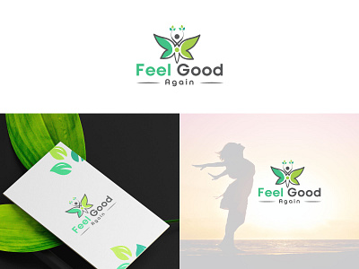 Feel Good Logo Design (Unused Concept) butter with leaf logo butterfly logo butterfly with girl logo butterfly with nature logo butterfly with woman logo feel good logo free woman logo freedom logo health logo healthy logo leaf logo logo natural food logo nature logo owman logo woman food logo woman logo