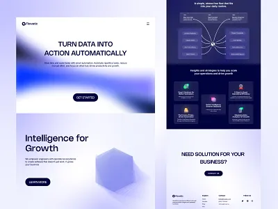 Flowatic – AI Automation Landing Page b2bdesign creativedesign dashboardui landingpagedesign modernui saasdesign techdesign uidesign uxdesign webdesign