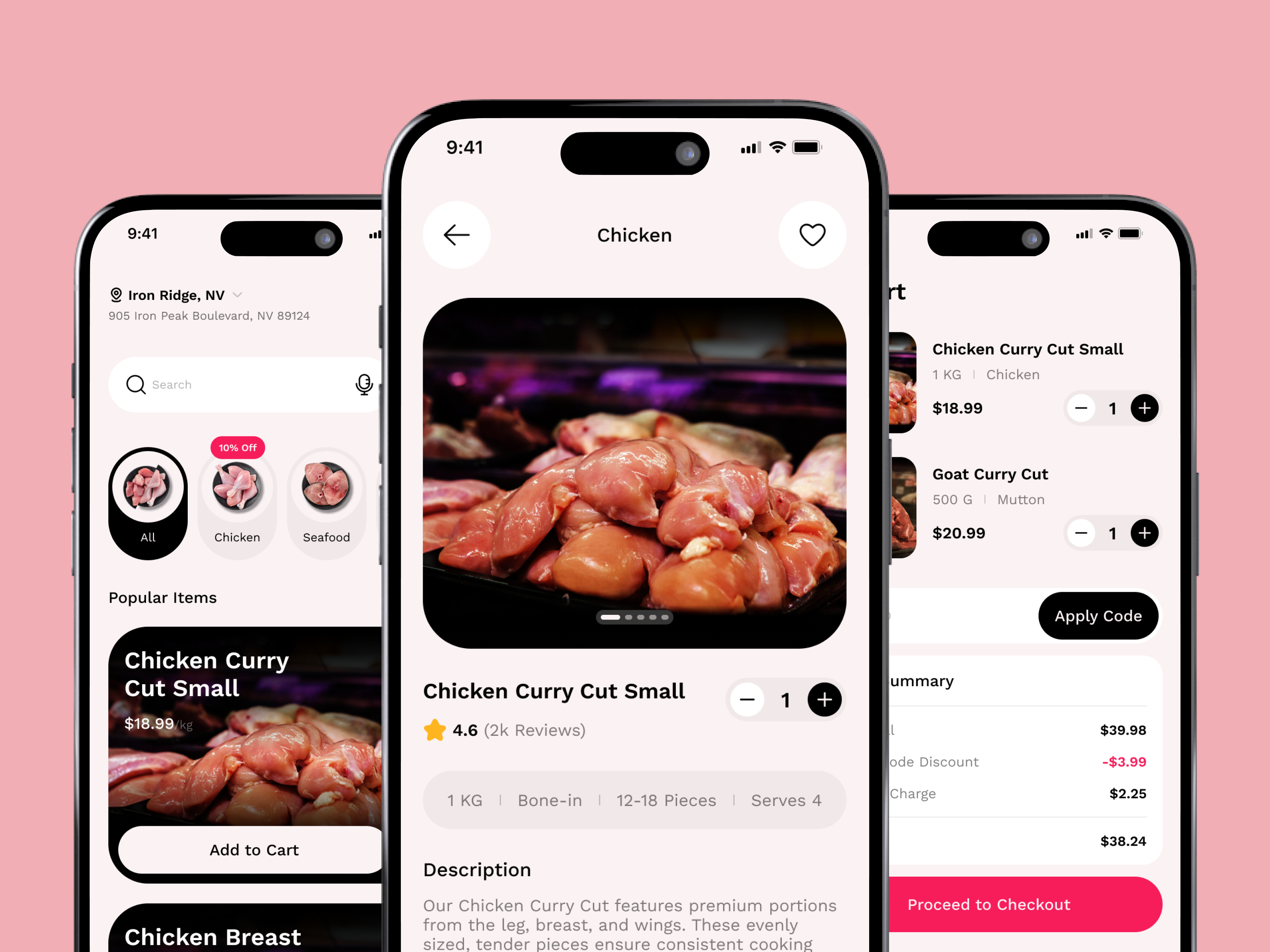 Fresh Meat Delivery App UI Design app design cart page delivery delivery app design food app food delivery food delivery app food delivery service illustration meat meat delivery meat delivery app meat shop meat store app mobile app mobile app ui product design restaurant app ui design