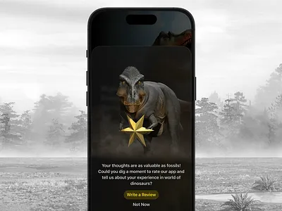 Dig for Feedback app store application dinosaurs rate review star ui