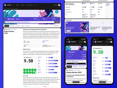 Crypsters: Exchange Review Interface Design crypsters crypto cryptocurrency design desktop exchange interface light mobile platform read review ui ui ux ux web website