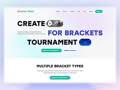 Bracket Print Design: Landing Page / Home Page UI brackets creative dribbble elimination esports homepage interface matches pdf pdfexport productdesign progress sports sportsdesign tournament tournaments track uidesign uiux webdesign