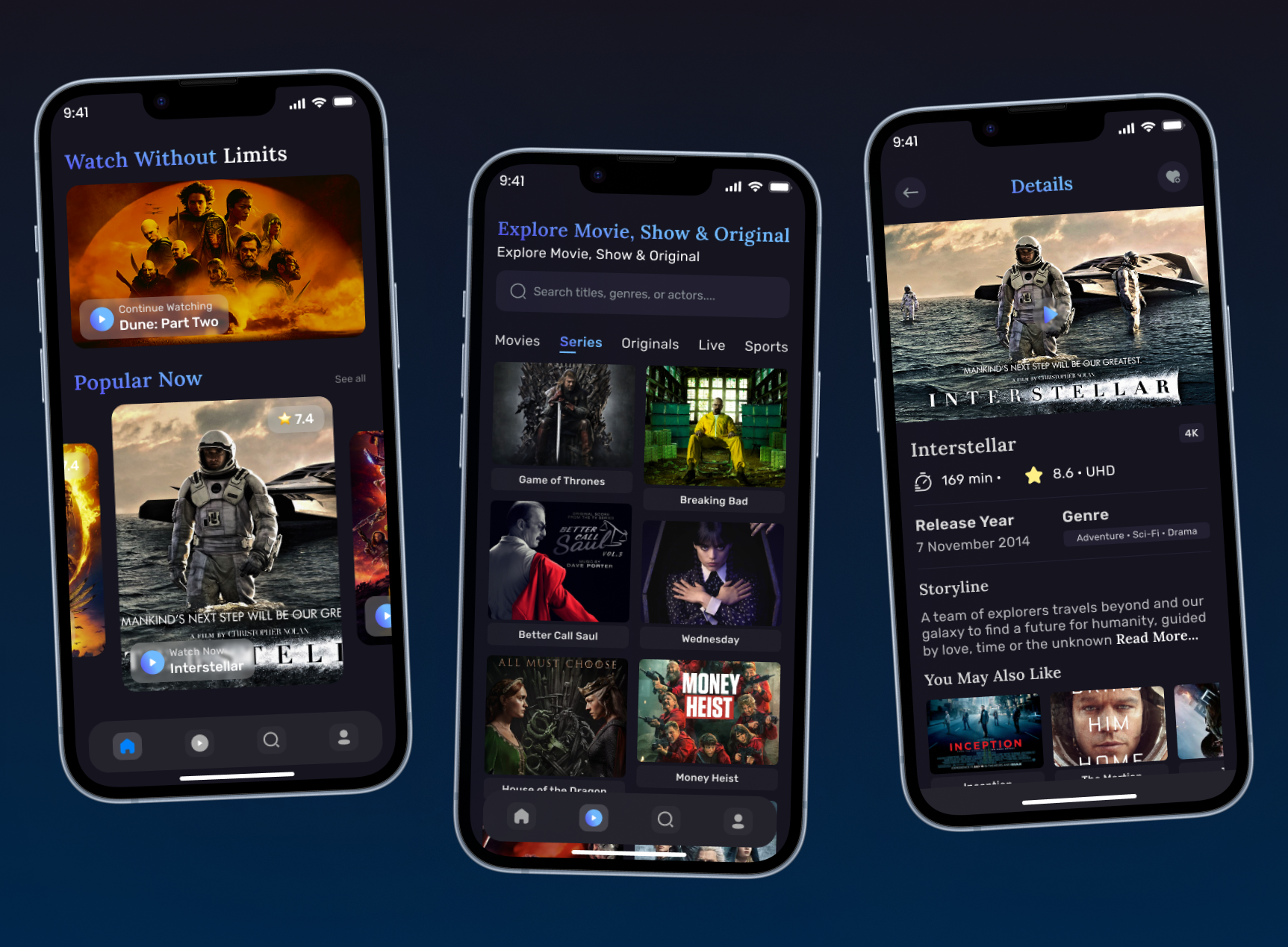 Movie Streaming App UI | OTT Platform app design app ui design case study clean ui design dribbble iso app design minimal design mobile app design modern design movie platfrom movie stream app ott app product design ui ui design user interface design userexperience ux ux design