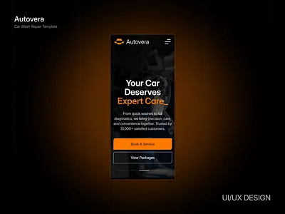 Autovera - Mobile & Responsive UI Adaptation auto detailing automotive website car dealership ui clean interface dark mode ui design system framer template interactive design landing page minimalist web modern luxury motion ui rent a car app responsive web design ui inspiration uxui visual identity web design webflow design website layout