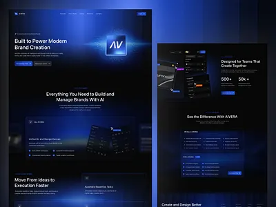 AIVERA - Futuristic Modern AI Features Showcase Website Design ai ai landing page ai website ai website design clean copilot dark website features page futuristic landing page landing page design luxury minimalist modern professional showcase website ui web design website website design