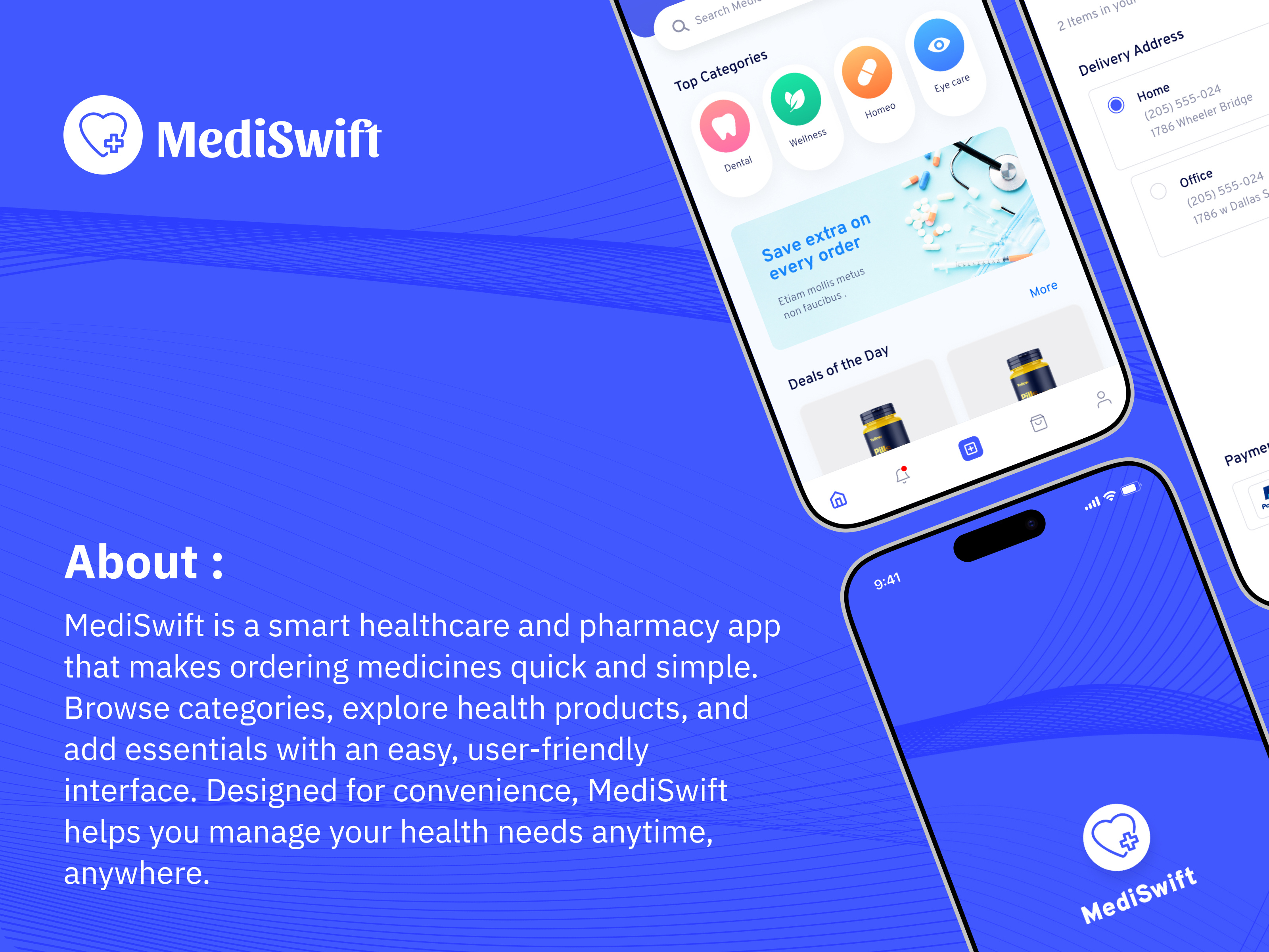 MediSwift Mobile App android app design app ui app ux checkout ui clean design dashboard ui ecommerce app health tech healthcare app ios app design medical app medicine app minimal ui mobile app design modern ui pharmacy app startup app ui design user experience ux design