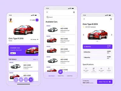 Car Rental Mobile App UI app ui automotive app automotive ui booking app car app car booking car rental car rental app dashboard ui figma design interface design rent a car ui design ux ui designer vehicle rental