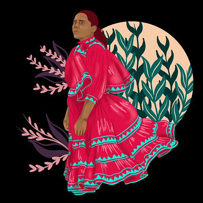 Indigenous women design digital illustration illustration mexican people vector women
