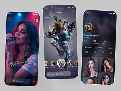 Next-Gen Social Network App app design communication influncer mobile mobile app social social media social media app social network ui design ux design