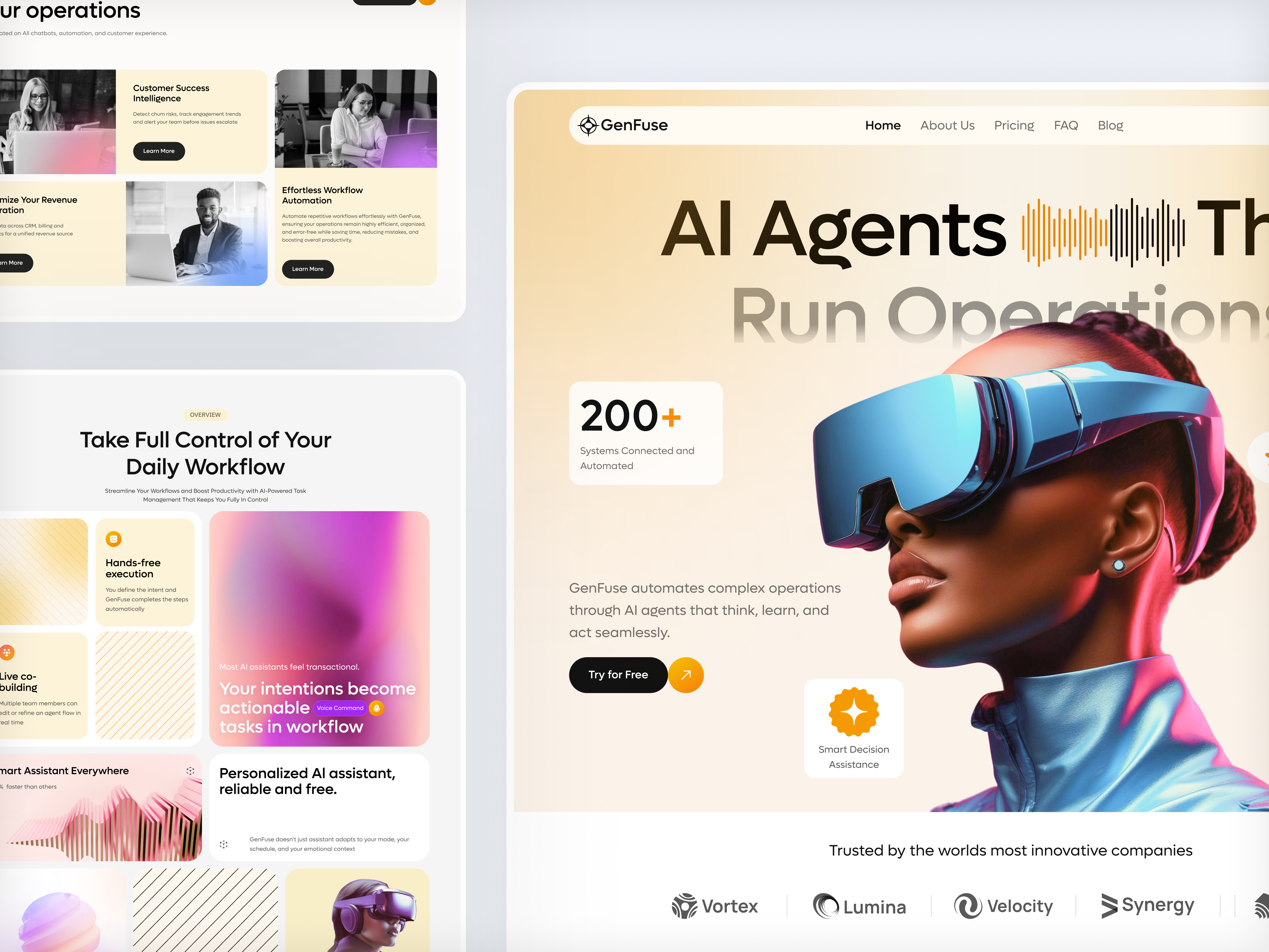 AI Automation Platform – Web Design ai ai app ai builder ai chatbot ai web ai web app ai website builder component creative landing page futuristic ai futuristic website homepage design startup ui web design web3 website