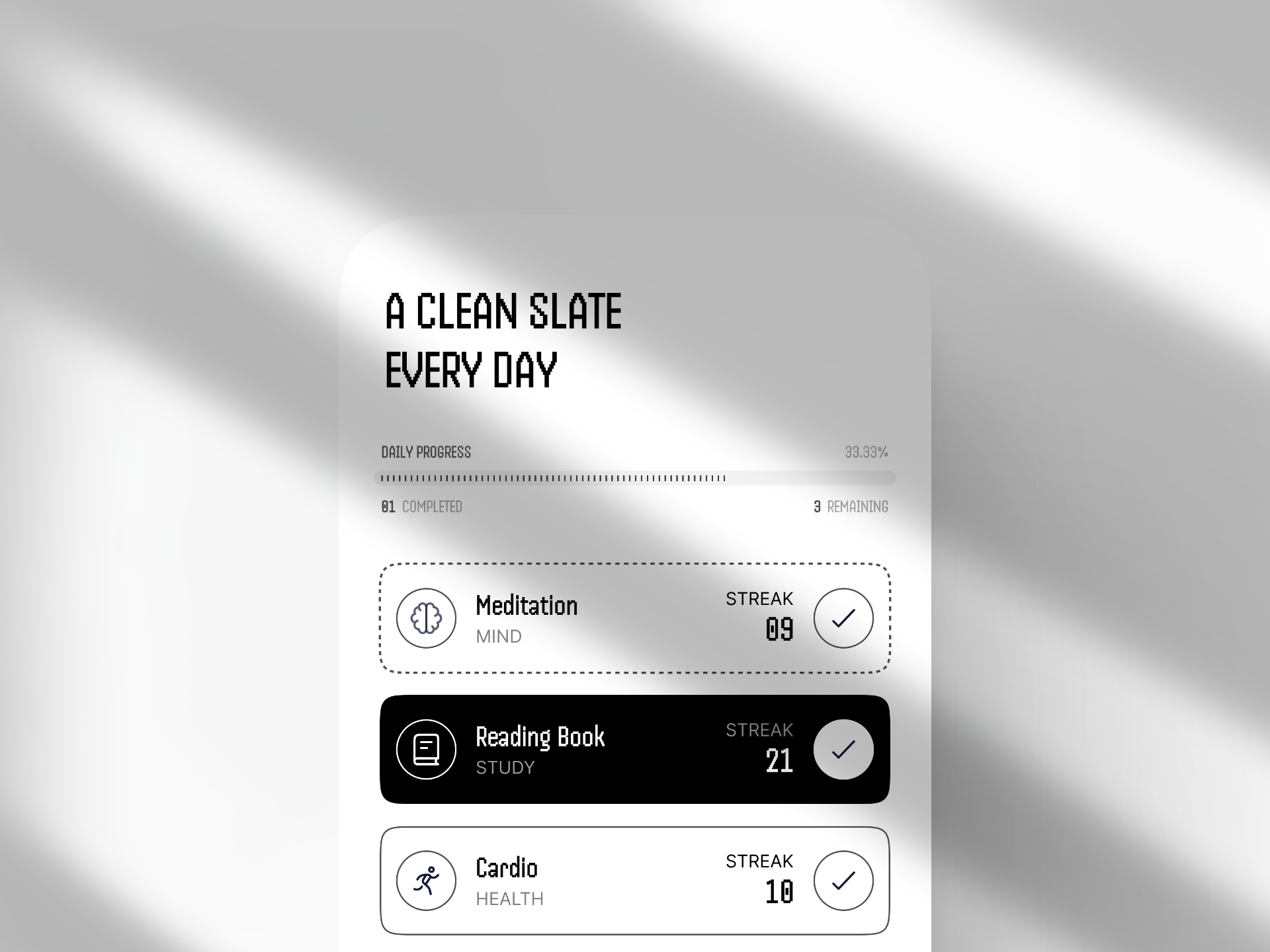Habit App UI android app app app design branding figma figma design habit app habit tracker ios app light theme app minimalist mobile app nothing ui pixel ui retro app retro ui streak streak app ui