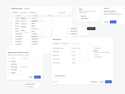 Misc wireframe materials bulk management data upload wireframe