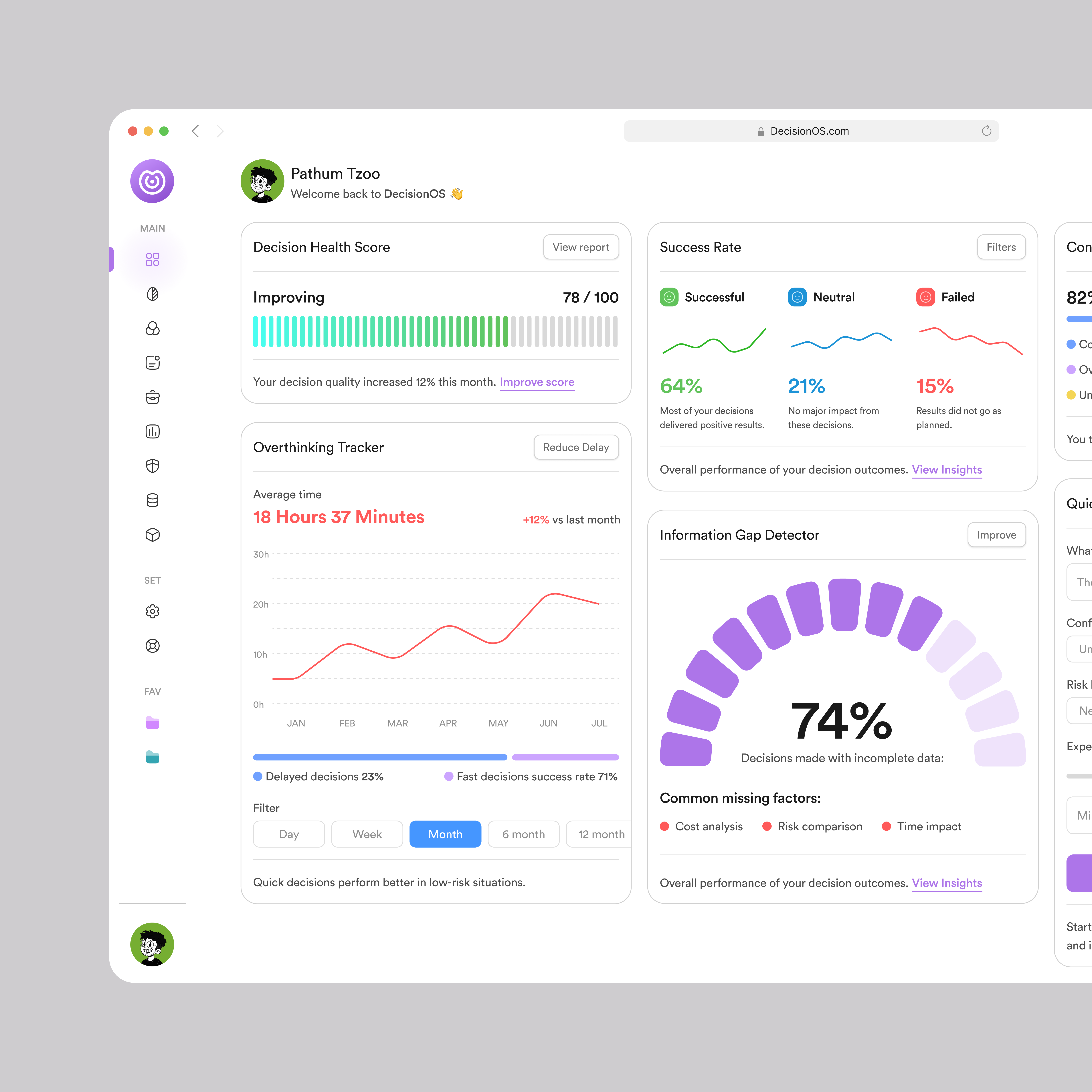Introducing DecisionOS clean saas dashboard saas ui uiux web app