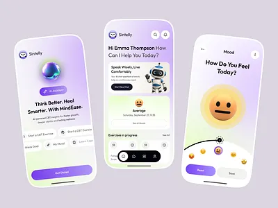 Freud UI Kit: AI Mental Health App 🧠 | Health Assessment UIUX ai chatbot ai mental health app design health assessment healthcare illustration ios app mental health app mindfulness mobile app mobile design mood mood tracker onboarding ui ui kit
