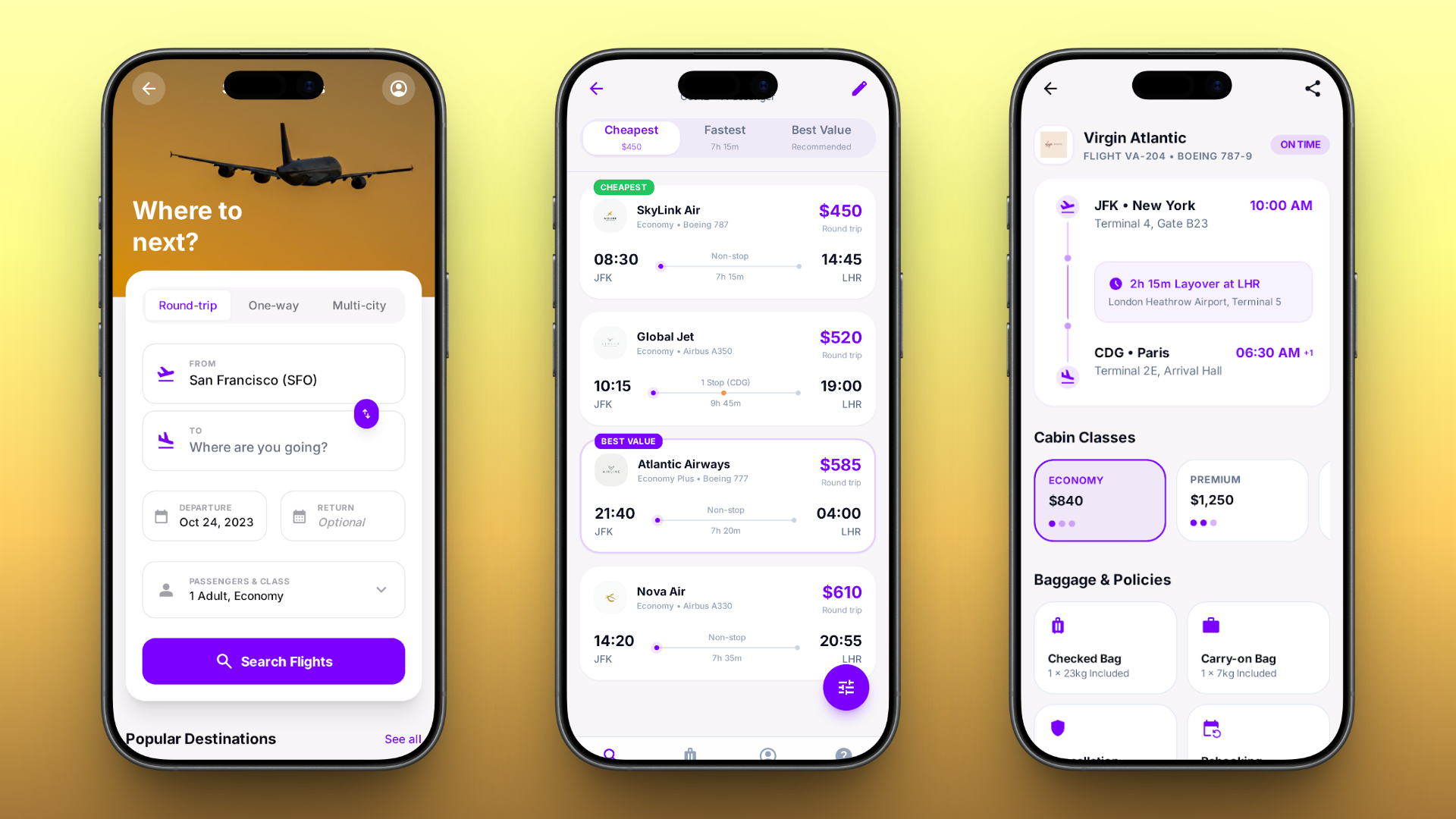 Flight Booking App app app design flight booking flight search mobile app ui wahed design