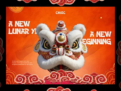 Chinese New Year Website Hero Exploration 3d illustration brand campaign chinese new year creative direction cultural design festive ui hero banner hero section design holiday campaign landing page design lunar new year marketing website modern web design premium ui red and gold typography design ui exploration visual hierarchy website hero