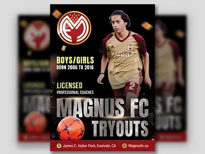 Soccer Sports Flyer athletic design club poster club tryout event flyer football academy football design football flyer football poster soccer academy soccer branding soccer poster soccer tryout sports design sports flyer sports marketing sports poster sports promo tryout poster youth football youth soccer