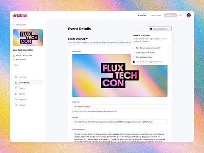 Eventrise - Event Details app design eventrise heyo interface ui ux web