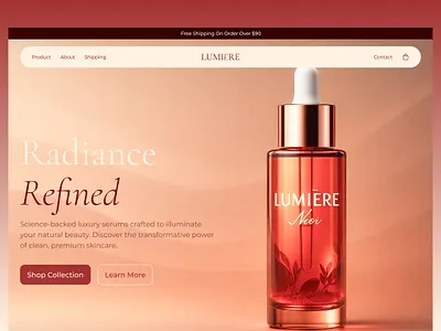 LUMIERE - Premium Beauty Products [E-Commerce] beauty products dribbbleshot e commerce page ecommerce mobile app ecommercedesign health beauty landingpagedesign luxurydesign new design popular design products selling website skincarebrand ui design uidesign uxdesign webdesign website design women product