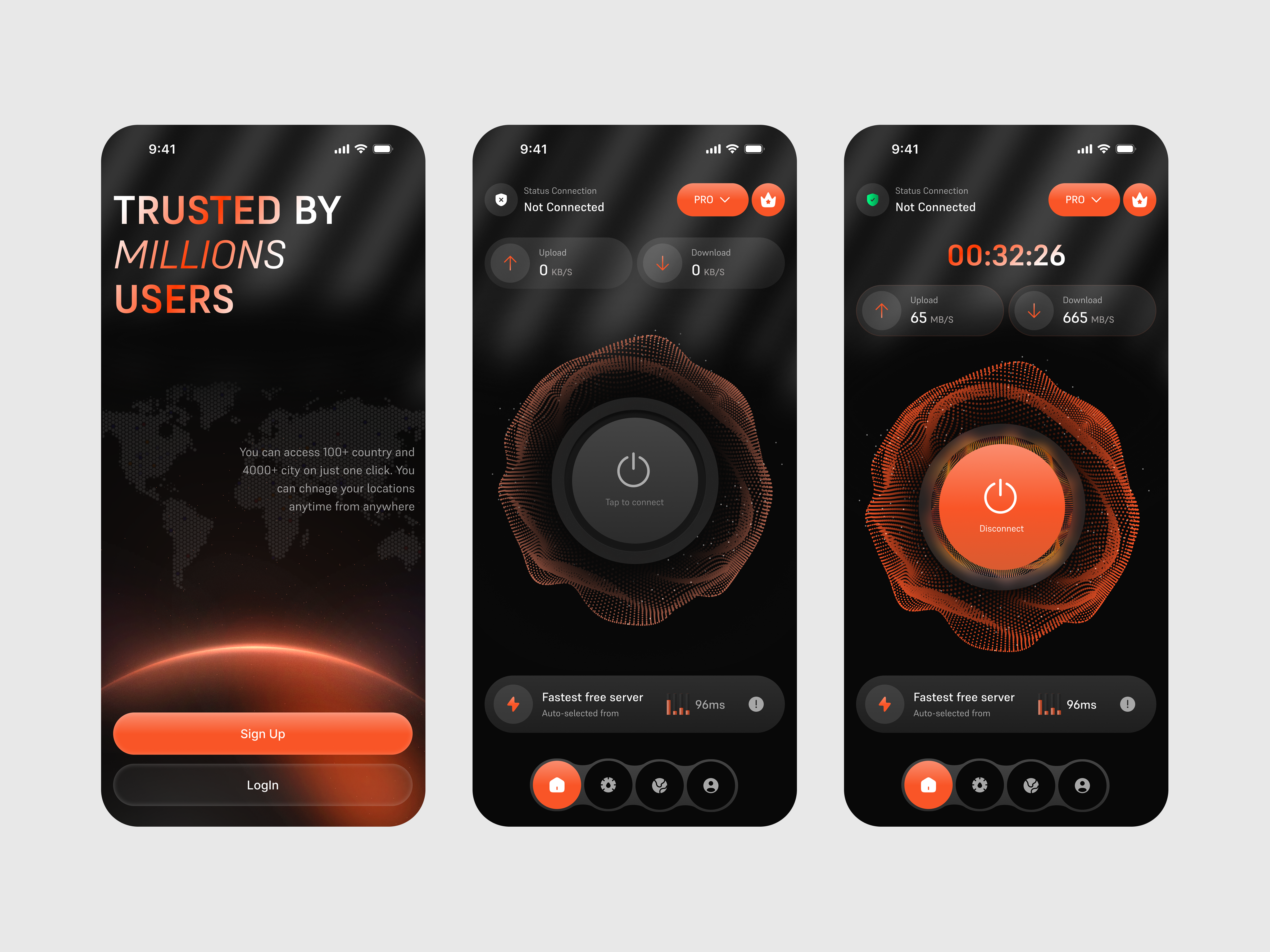 Example of VPN — Mobile App UI Design