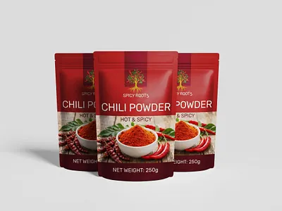 Chili Powder Pouch Packaging Design advertising bag branding business business identity chili doypack foil food bag glossy graphic design label design marketing pack package packaging packet paprika pouch zipper