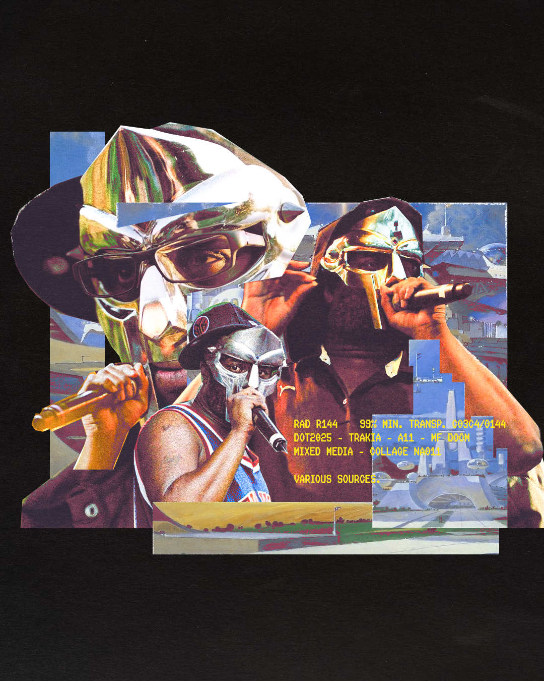 MF DOOM tribute album branding collage cover custom digital graphic design mixedmedia poster