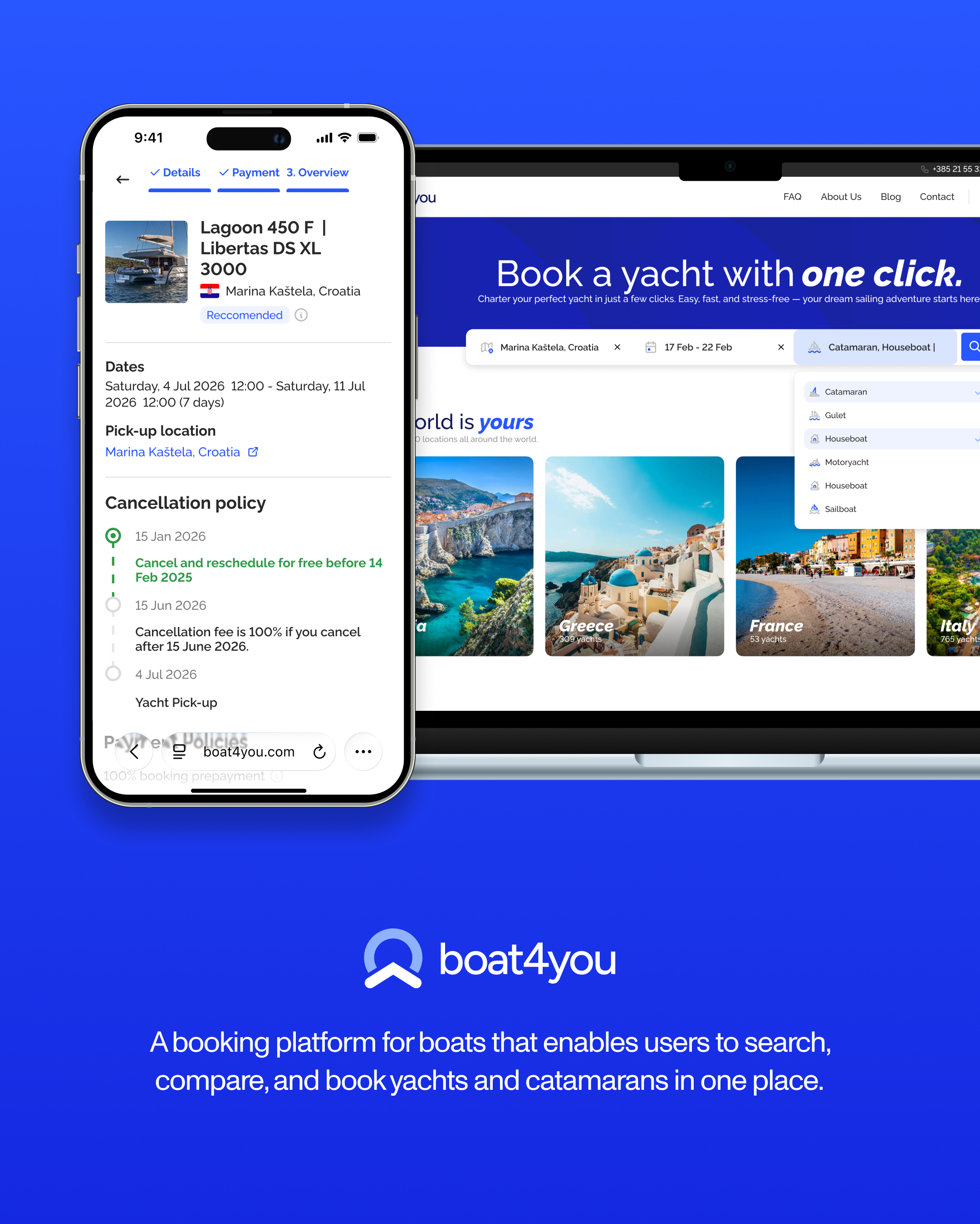 Yacht booking platform, built from scratch. boat booking booking booking platform charter custom boats mmk nausys stripe web yacht booking yachting yachts