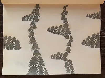 See firs forest hand drawn lettering pencil see sketch