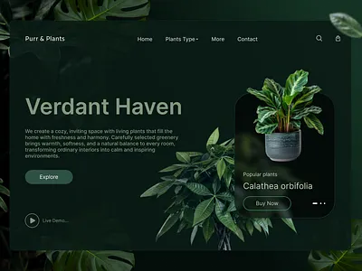 Verdant Haven – Homepage Concept design homepage ui ui components ux web webdesign