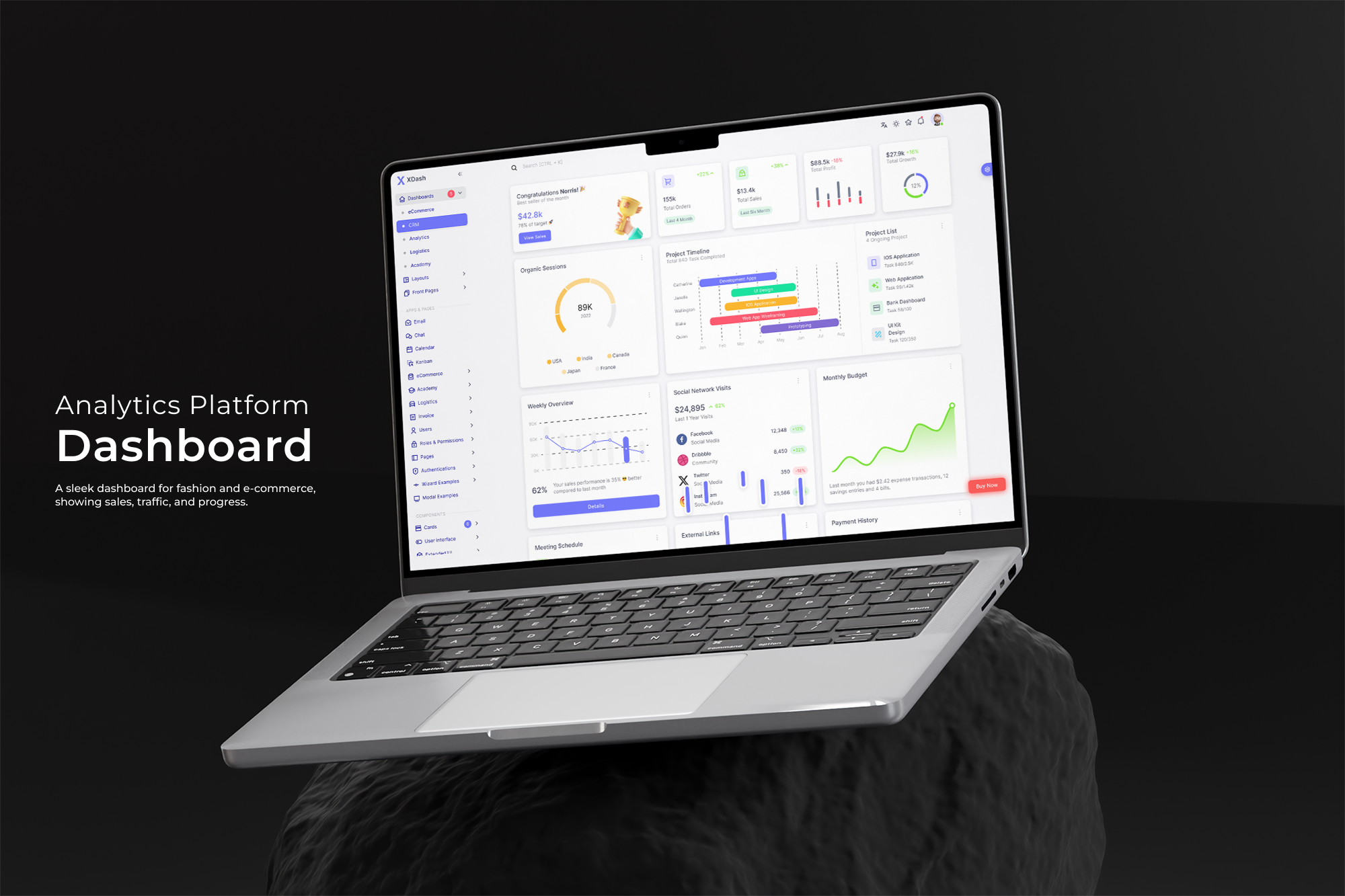 XDash- Analytic Dashboard dashboard figma prototype ui web design wireframe