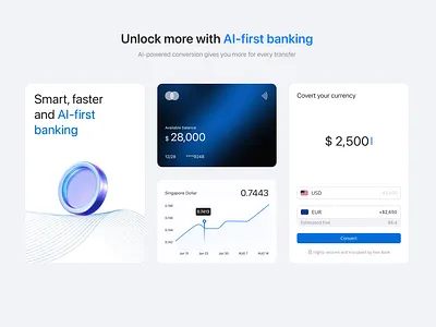 AI-first banking credit currency cards bento grid ai b2b bank banking credit card design figm figma finance fintech money payment product design ui ui design uiux wallet web app