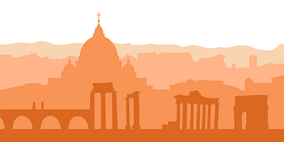 Background silhouette of Rome background background silhouette of rome design graphic design illustration rome silhouette sunset