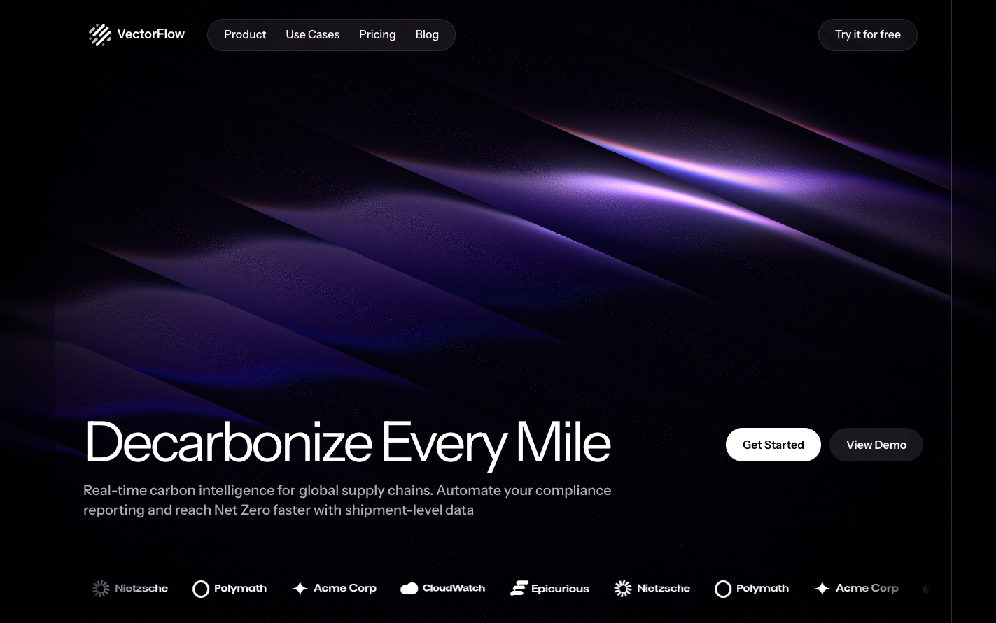 AI Decarbonize website hero ai design interface ui uiux web design