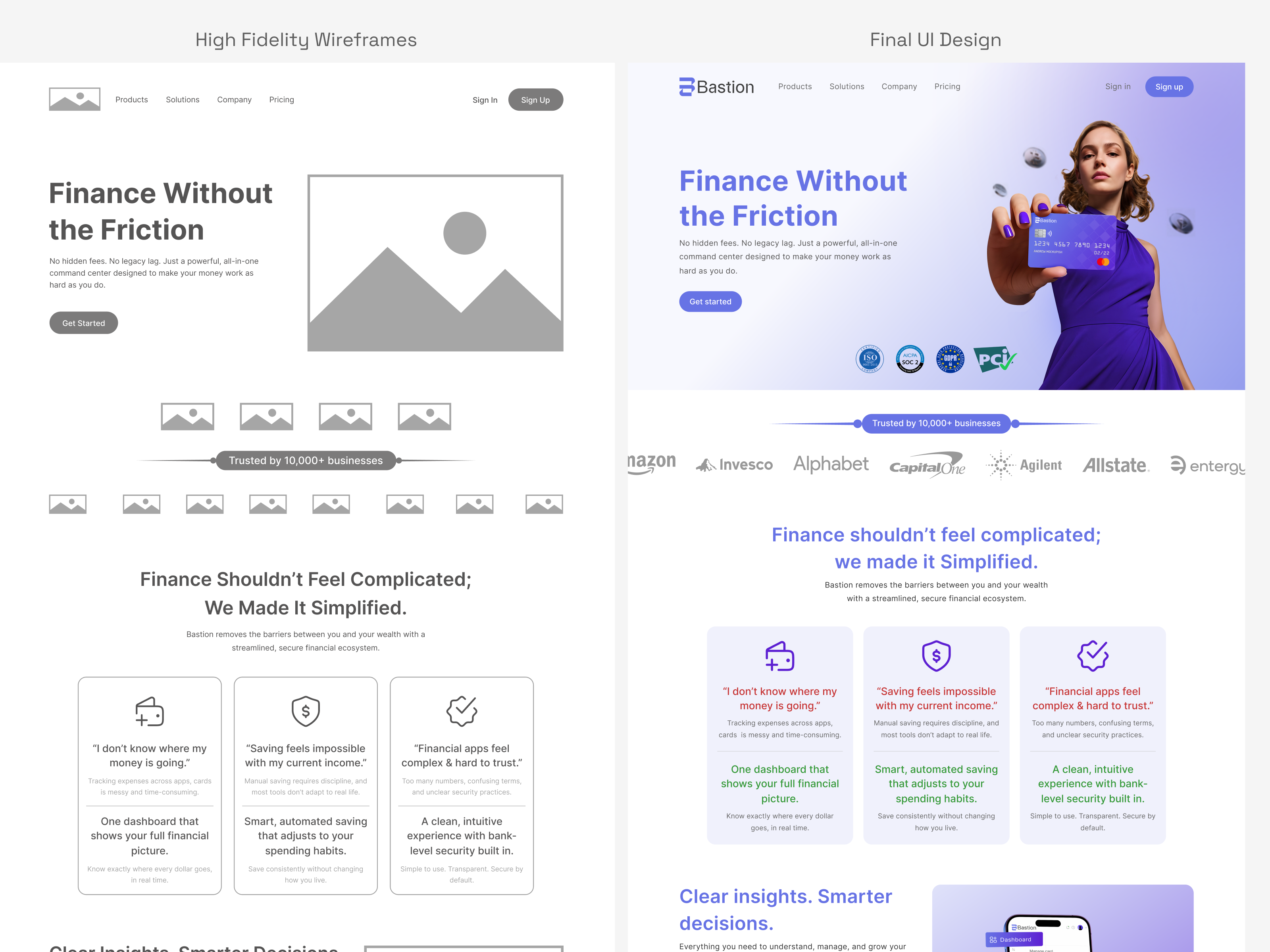 Example of Fintech, Finance Landing Page UI Design