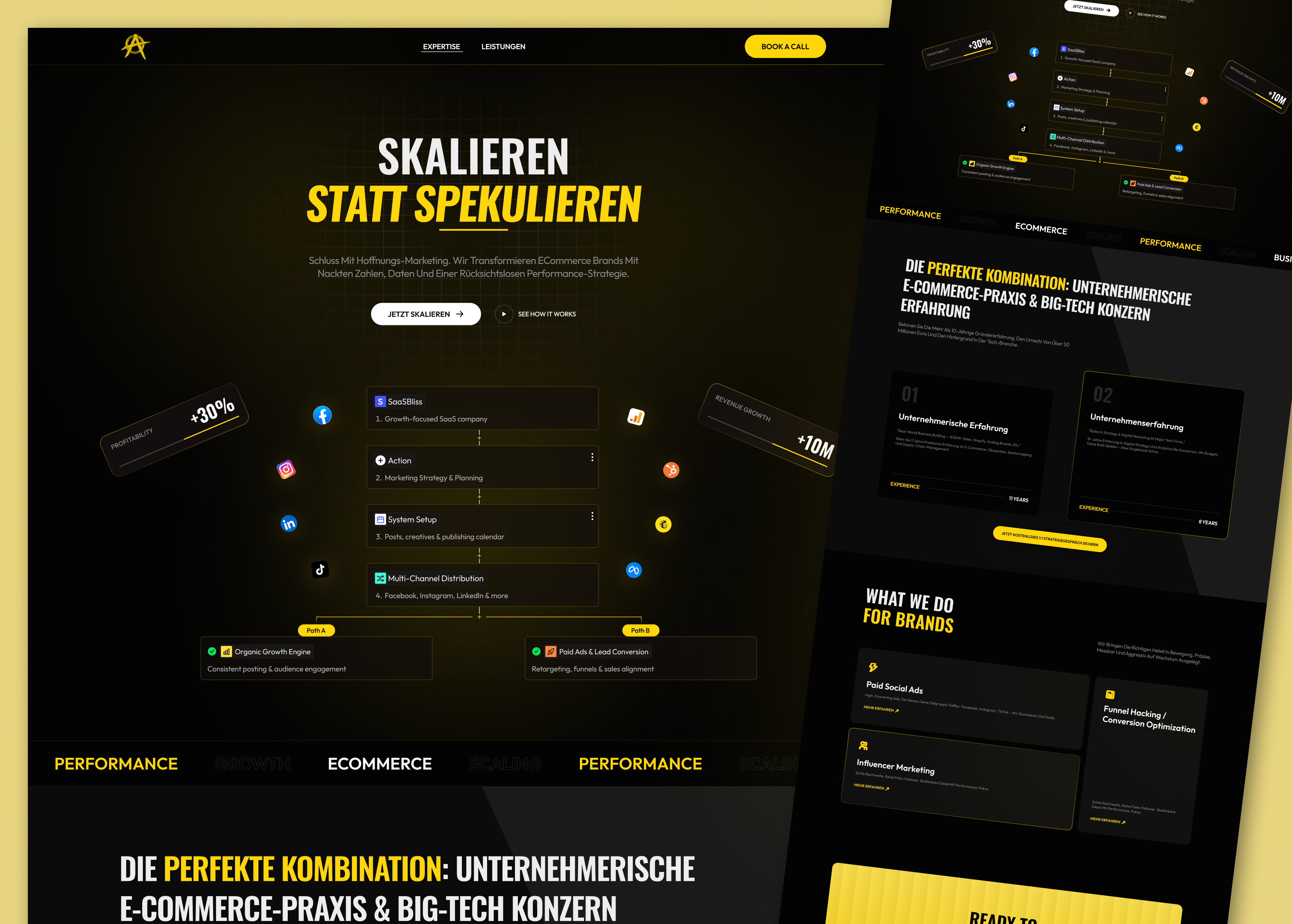 Dark SaaS Marketing Landing Page Design dark website design landing page marketing agency website saas landing page ui ui ux ux design web design webdesign
