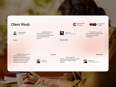 Testimonial Section Ui Design agency website ui client feedback section design landing page testimonial section testimonial website web ui website website testimonial website ui