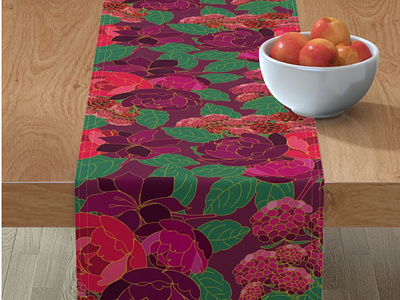 romantics bright color flowers florals flowers goldenline home decor home textile illustration seamless pattern surface pattern