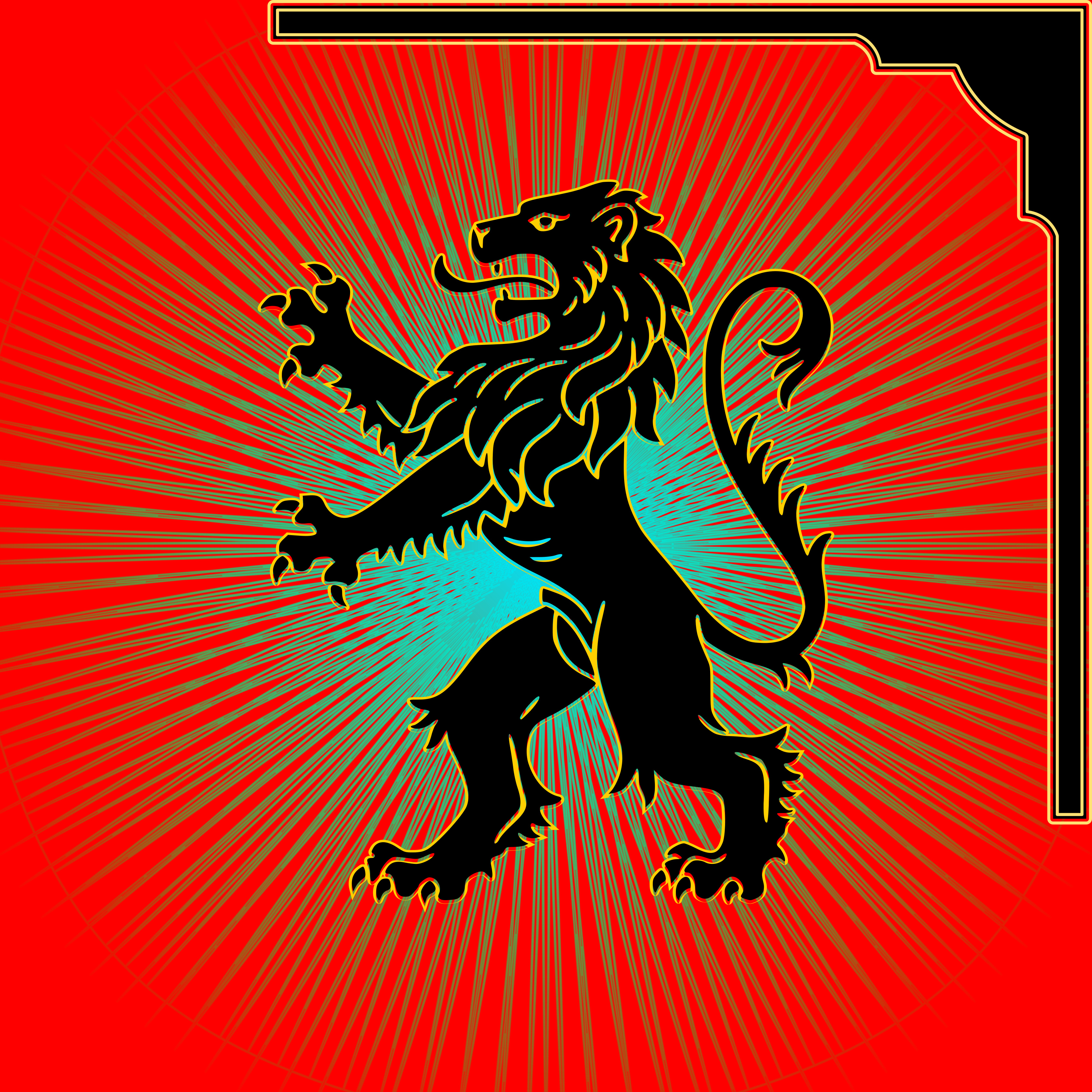 heraldic doodle hraldic illustration lion shunte88 vector