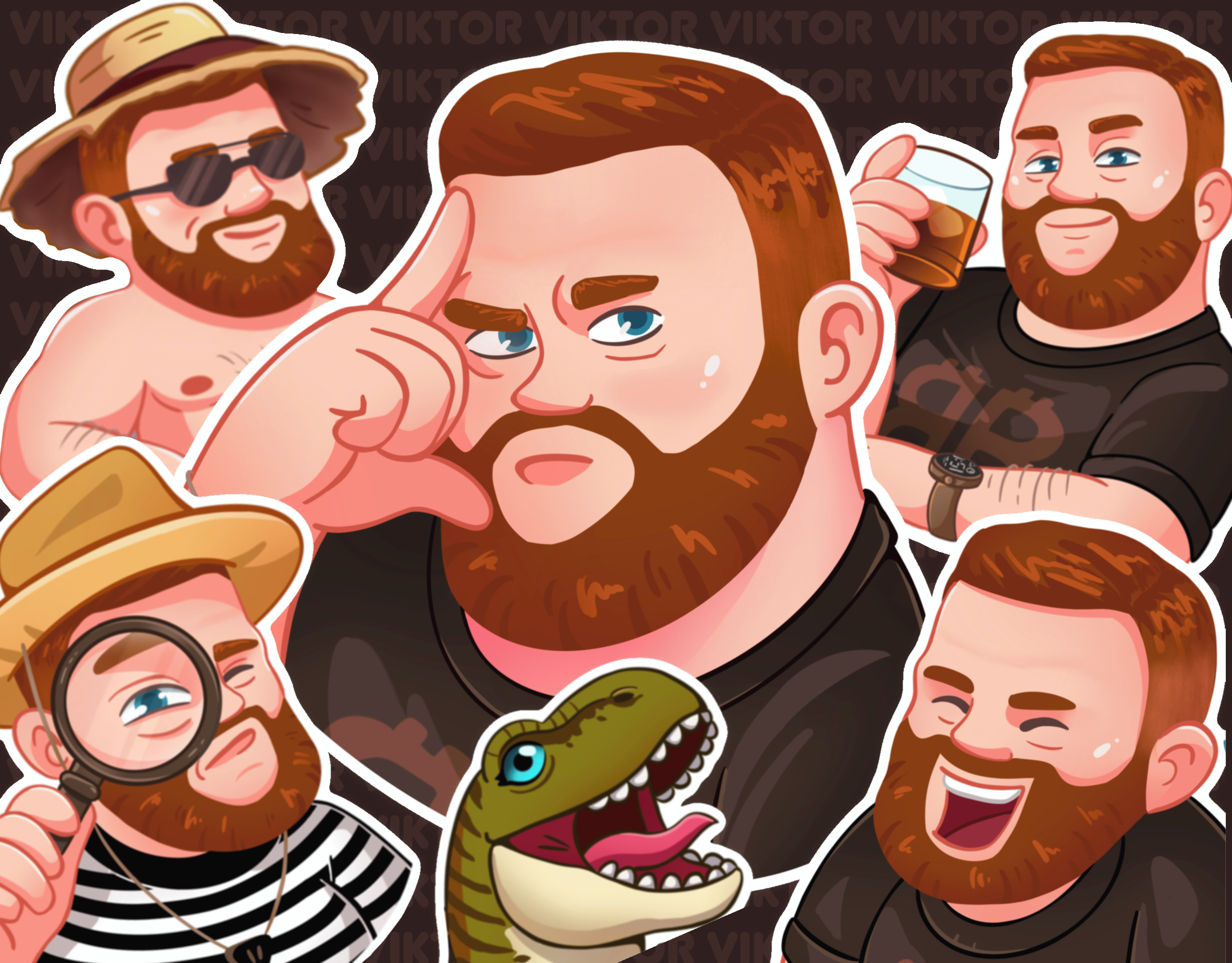 Sticker pack for telegram as a custom gift 2d branding character character design characterdesign children book illustration illustration portrait sticker pack stickers