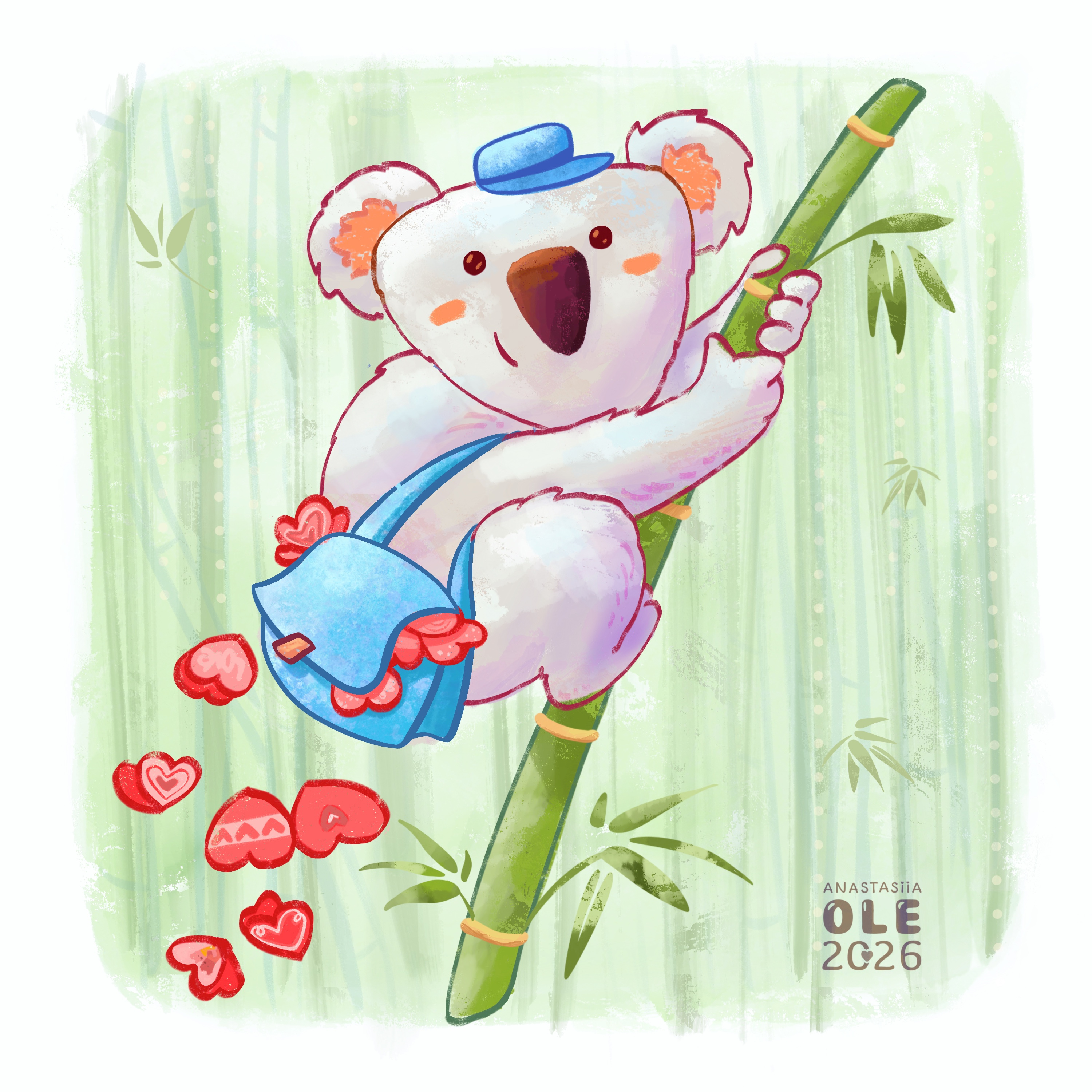 Romantic koala with Valentine's Day cards illustration 2d animal illustration book illustration character character design characterdesign children book illustration illustration koala postcard romantic