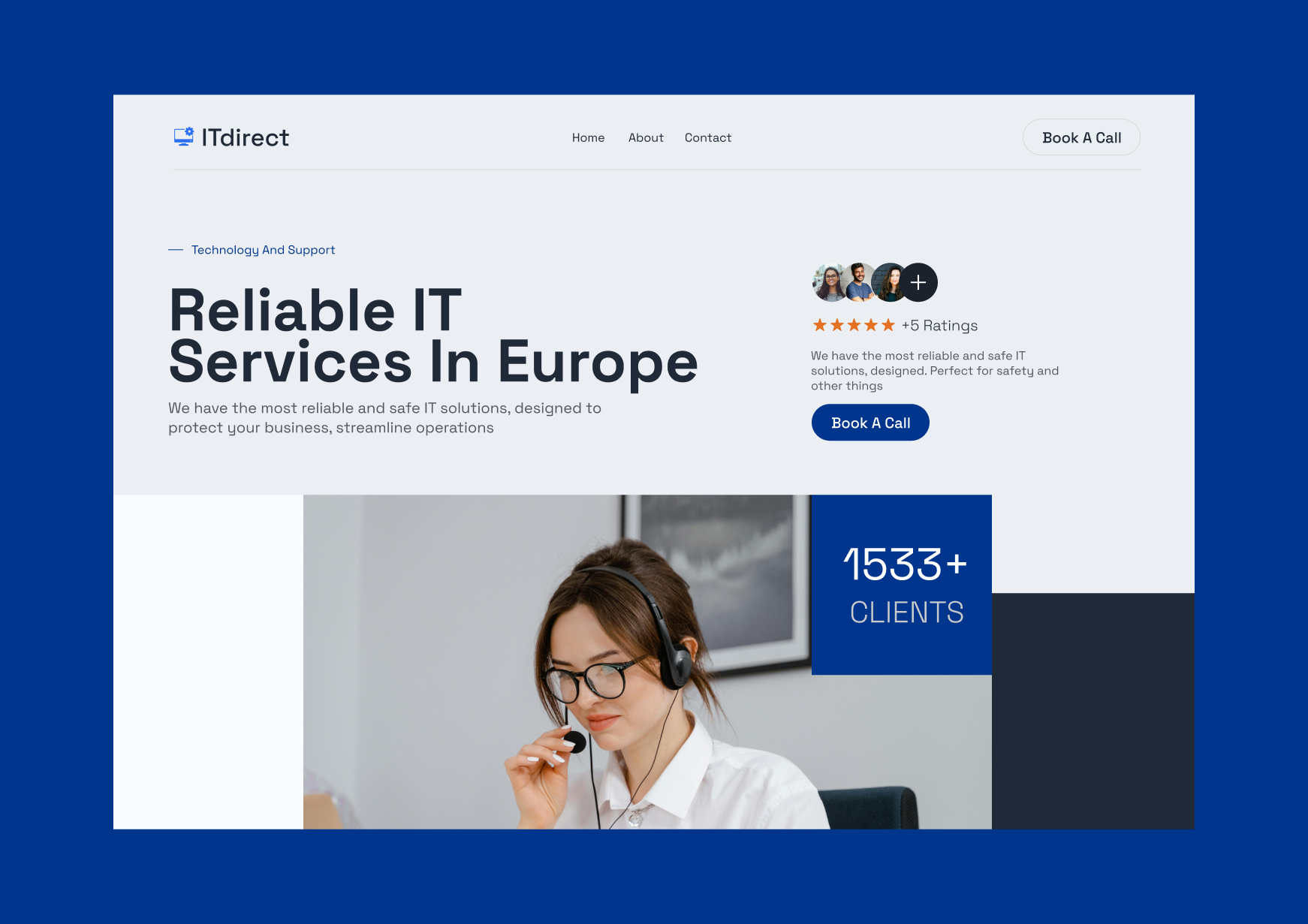 ITdirect - IT Hero block blue dark figma hero it ui webdesign
