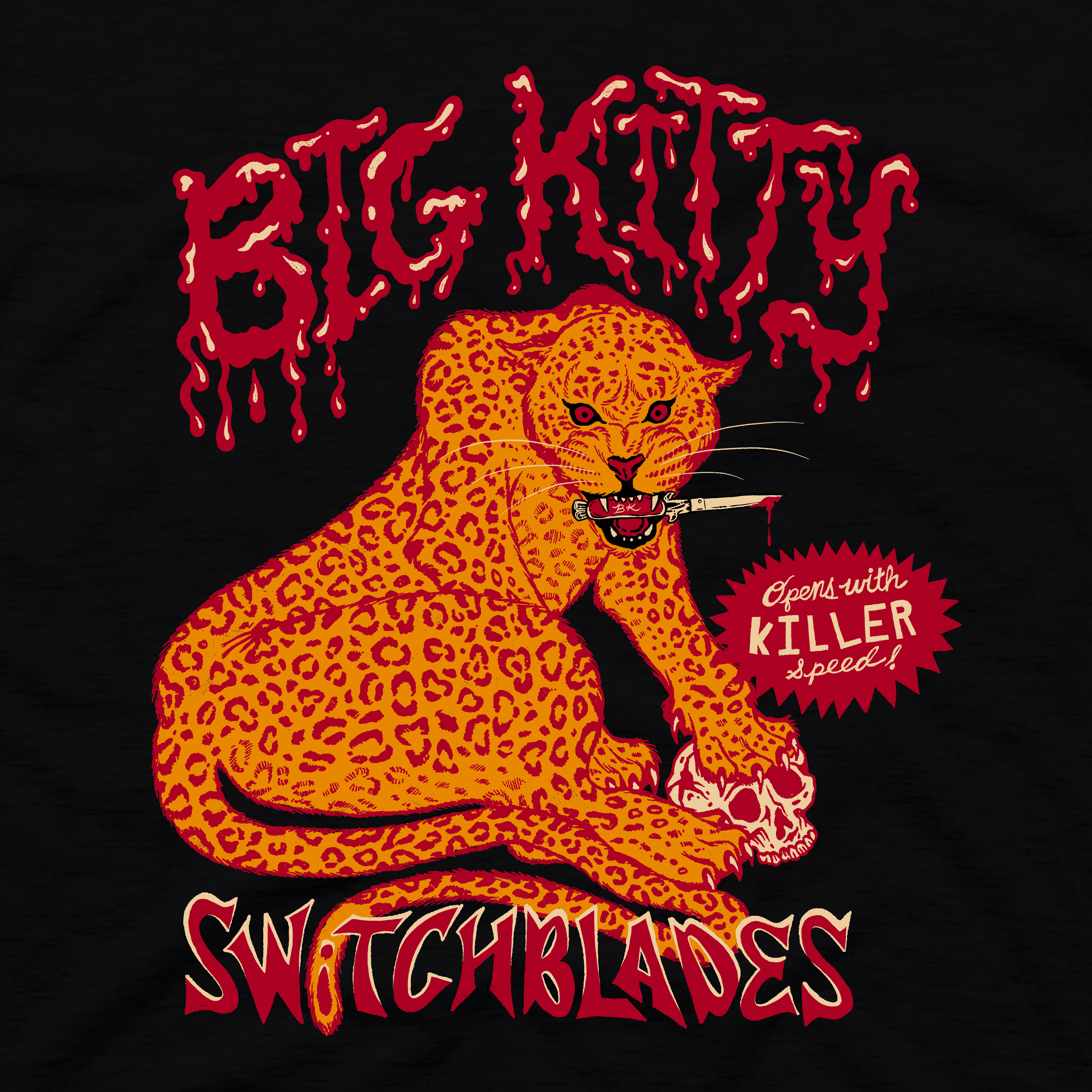 Big Kitty graphic design hand drawn type illustration merchandise design t shirt design